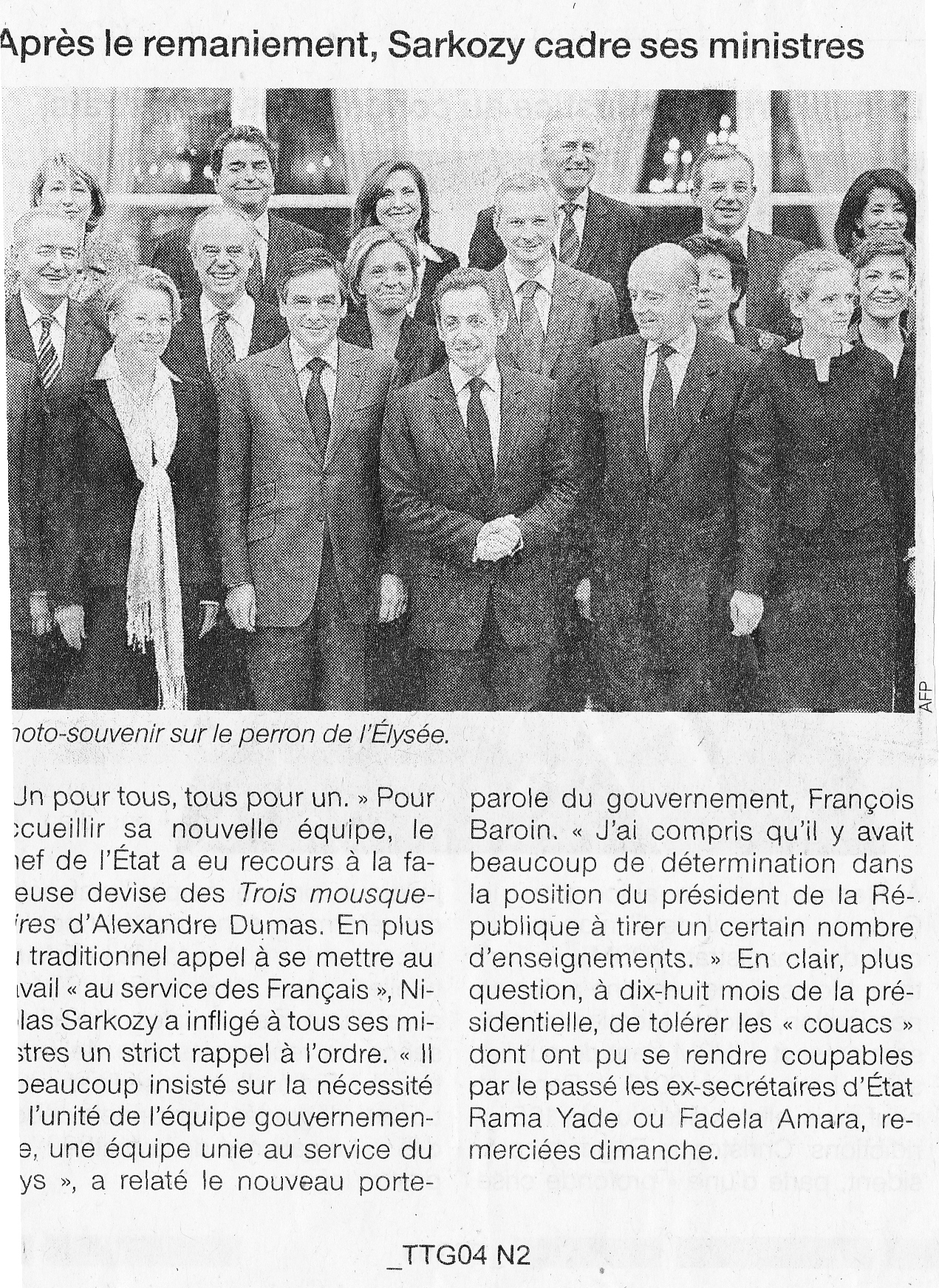 recadrage ministeriel